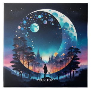 Fantasy Niedlich Moon Girl Stars Fliese