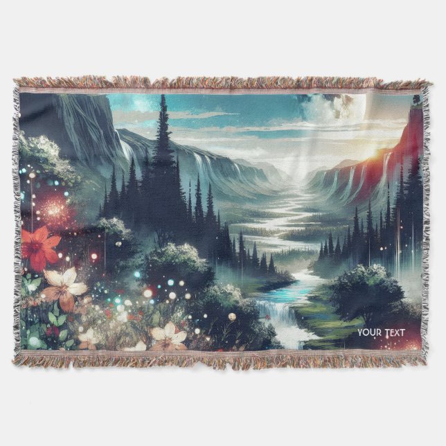 Fantasy Niedlich Moon River Blume Decke (Vorderseite)