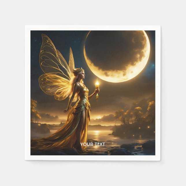 Fantasy Niedlich Moon Space Lake Serviette (Vorderseite)