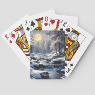 Fantasy Niedlich Moon Winterwald Spielkarten