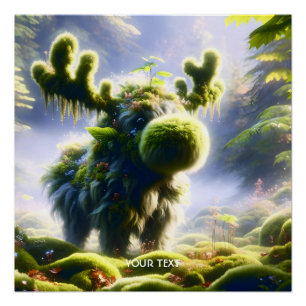 Fantasy Niedlich Moss Moose Forest Poster