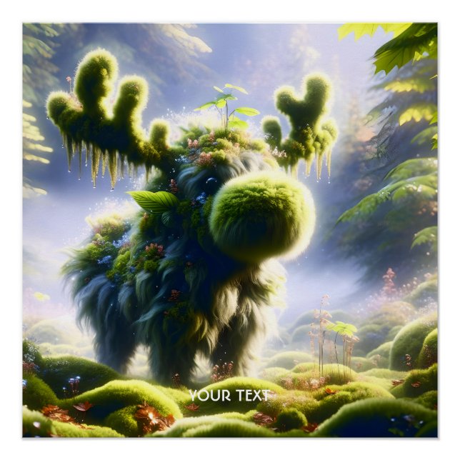 Fantasy Niedlich Moss Moose Forest Poster (Vorderseite)