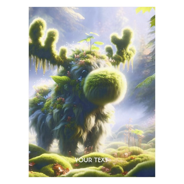 Fantasy Niedlich Moss Moose Forest Tischdecke (Vorderseite)
