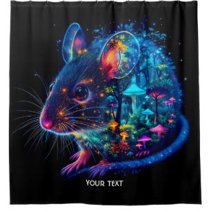 Fantasy Niedlich Mouse Mushroom Forest Duschvorhang