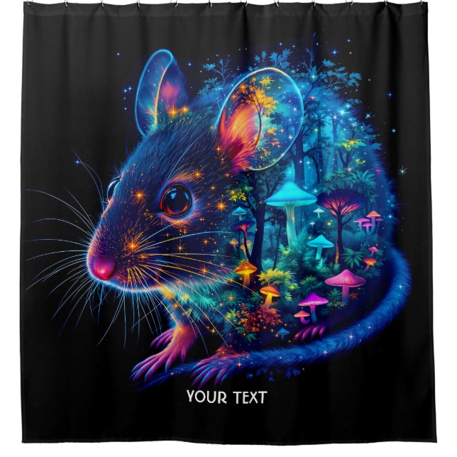 Fantasy Niedlich Mouse Mushroom Forest Duschvorhang (Vorderseite)