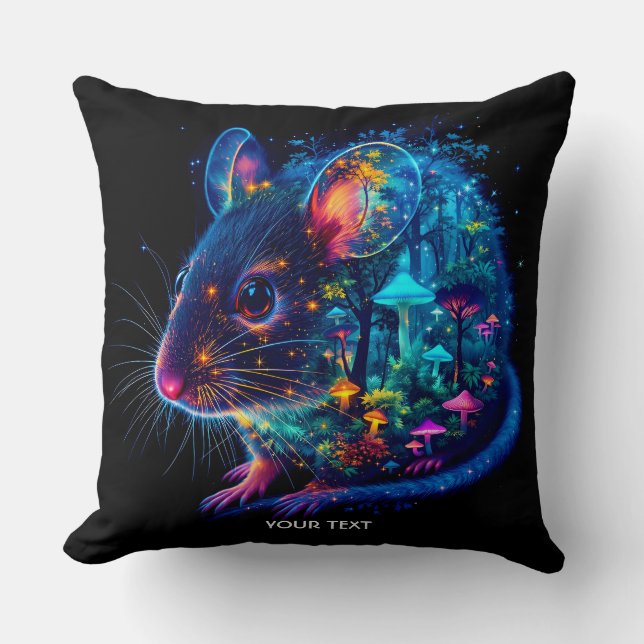 Fantasy Niedlich Mouse Mushroom Forest Kissen (Vorderseite)