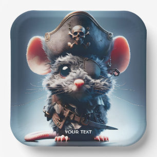 Fantasy Niedlich Mouse Pirate Hat Pappteller
