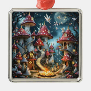 Fantasy Niedlich Mushroom Forest Realm Ornament Aus Metall