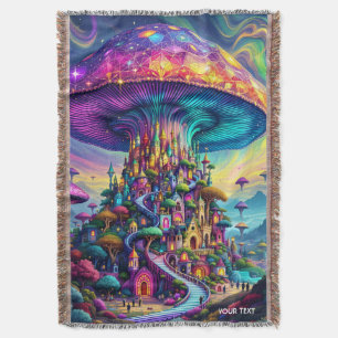 Fantasy Niedlich Mushroom Rainbow Skies Decke