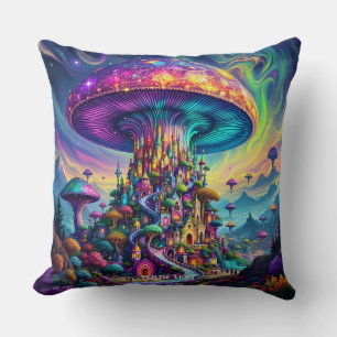 Fantasy Niedlich Mushroom Rainbow Skies Kissen