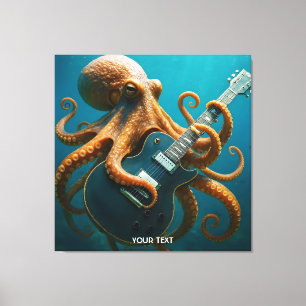 Fantasy Niedlich Octopus Gitarre spielen Leinwanddruck