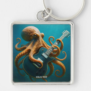 Fantasy Niedlich Octopus Gitarre spielen Schlüsselanhänger