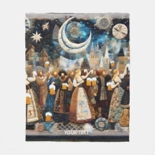 Fantasy Niedlich Oktober Fabric Collage Fleecedecke