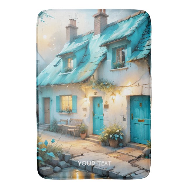 Fantasy Niedlich Old Blue House Badematte (Vorderseite Vertikal)