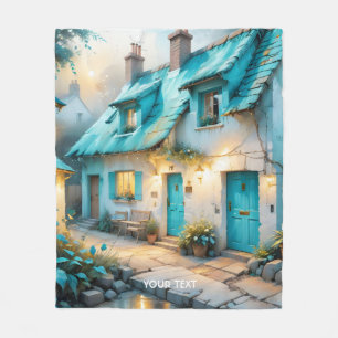 Fantasy Niedlich Old Blue House Fleecedecke