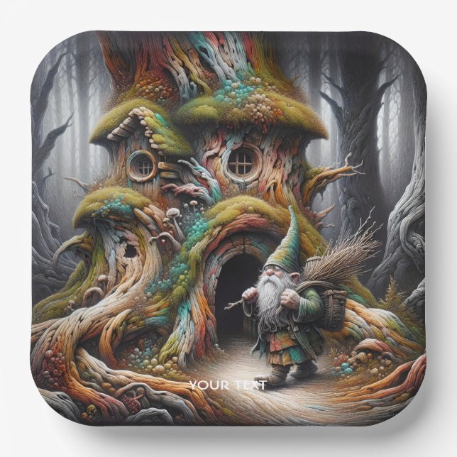 Fantasy Niedlich Old Forest Traveller Pappteller (Vorderseite)