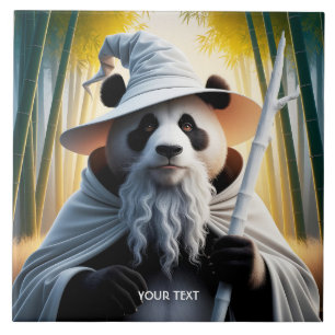 Fantasy Niedlich Old Panda Wizard Fliese