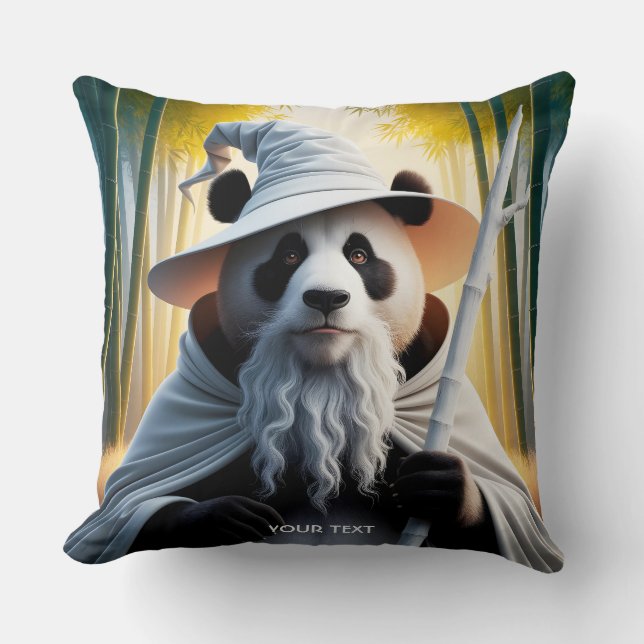 Fantasy Niedlich Old Panda Wizard Kissen (Vorderseite)