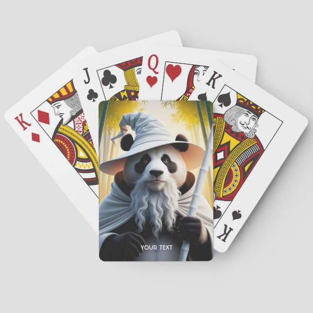 Fantasy Niedlich Old Panda Wizard Spielkarten (Rückseite)