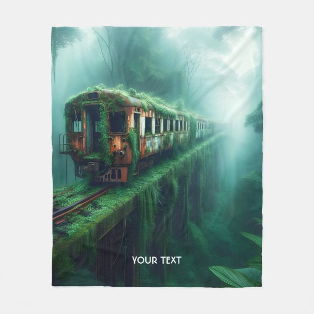 Fantasy Niedlich Old Past Train Fleecedecke (Vorderseite)