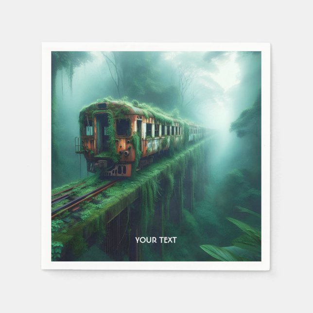Fantasy Niedlich Old Past Train Serviette (Vorderseite)