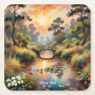 Fantasy Niedlich Old Vibrang Bridge Rechteckiger Pappuntersetzer