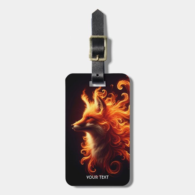 Fantasy Niedlich Orange Fox Fire Gepäckanhänger (Vorderseite vertikal)