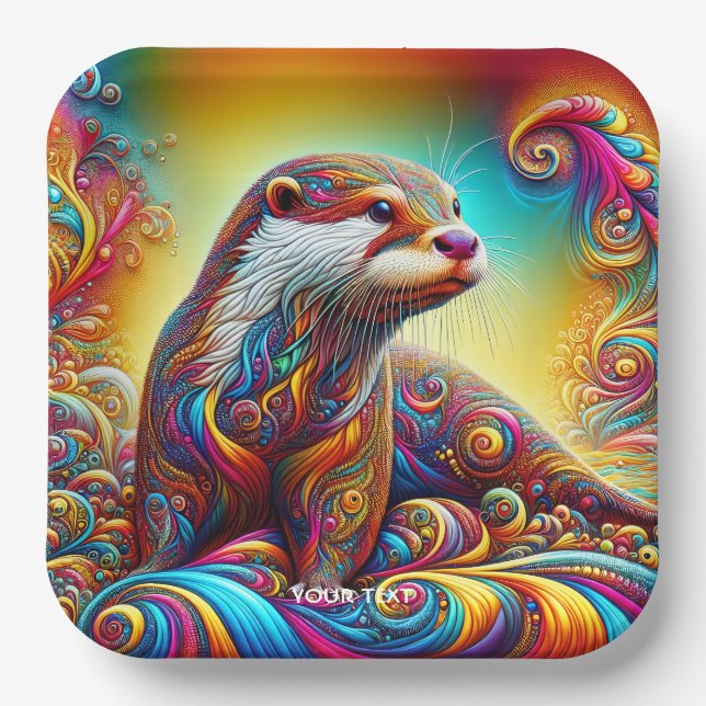 Fantasy Niedlich Otter Colors Dance Pappteller (Vorderseite)
