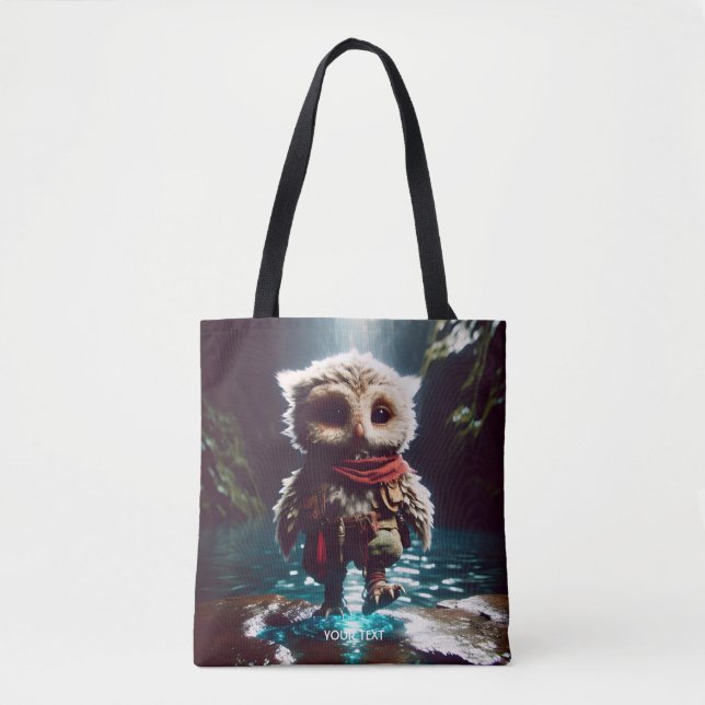 Fantasy Niedlich Owl Adventurer Wasser Tasche (Vorderseite)