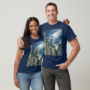 Fantasy Niedlich Owl Alte Ruinen T-Shirt