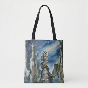 Fantasy Niedlich Owl Alte Ruinen Tasche