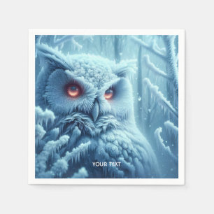 Fantasy Niedlich Owl Snow Winter Serviette