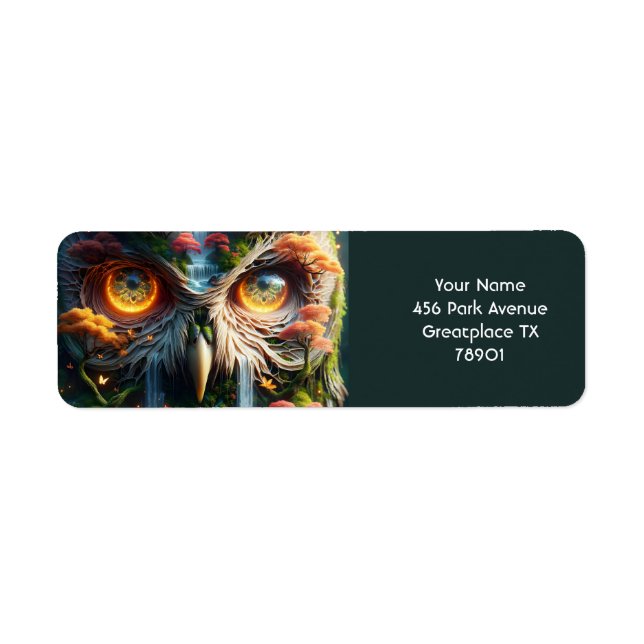 Fantasy Niedlich Owl Wasserfall Bäume (Vorne)