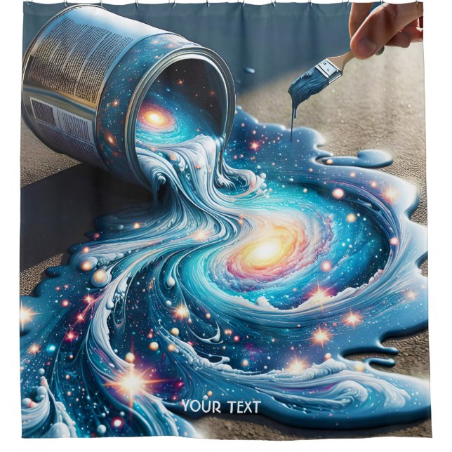Fantasy Niedlich Paint Space Stars Duschvorhang (Vorderseite)