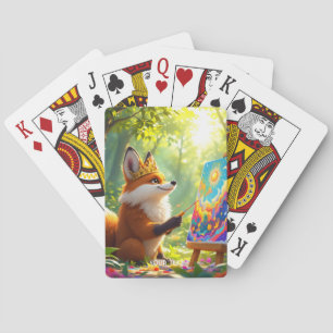 Fantasy Niedlich Painting King Fox Spielkarten