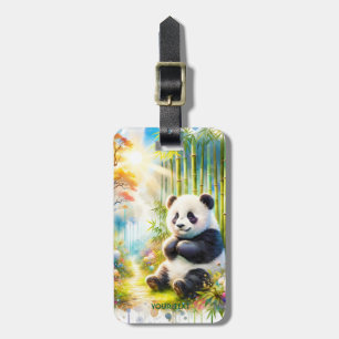 Fantasy Niedlich Panda Bamboo Forest Gepäckanhänger