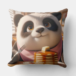 Fantasy Niedlich Panda Eating Pancakes Kissen
