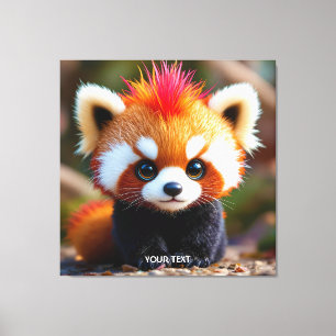 Fantasy Niedlich Panda Red Hai Leinwanddruck