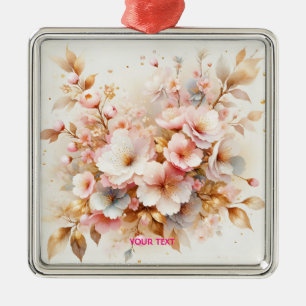 Fantasy Niedlich Pastell Pink Sakura Ornament Aus Metall