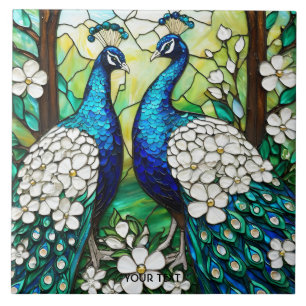 Fantasy Niedlich Peacock Festglas Fliese