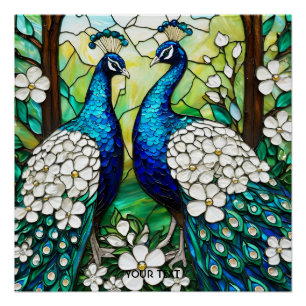 Fantasy Niedlich Peacock Festglas Poster