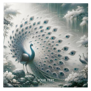 Fantasy Niedlich Peacock Rain Tree Fliese
