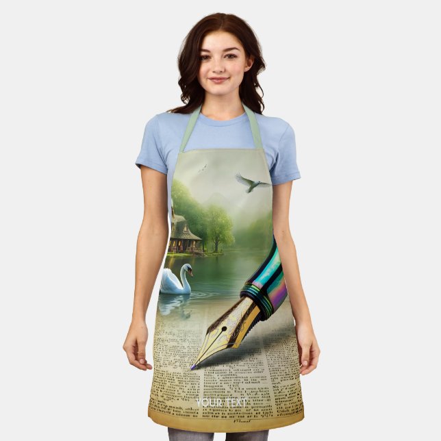 Fantasy Niedlich Pen Lake Swan Schürze (Getragen)