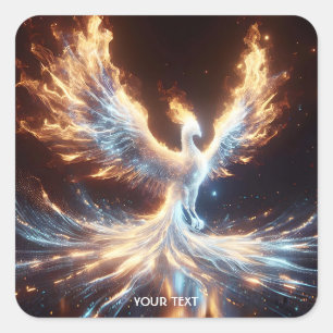 Fantasy Niedlich Phoenix Feuer Reborn Quadratischer Aufkleber