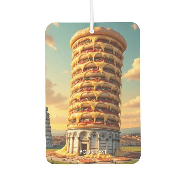Fantasy Niedlich Pisa Tower Pizza Autolufterfrischer (Vorderseite)