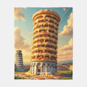 Fantasy Niedlich Pisa Tower Pizza Fleecedecke