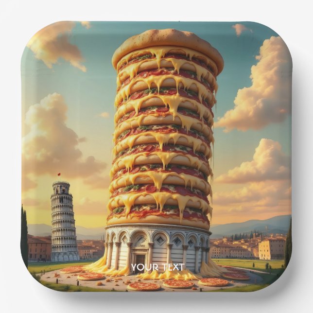 Fantasy Niedlich Pisa Tower Pizza Pappteller (Vorderseite)