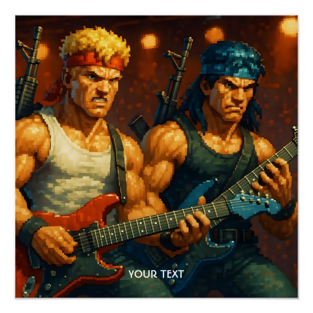 Fantasy Niedlich pixized Rock Band Poster (Vorderseite)