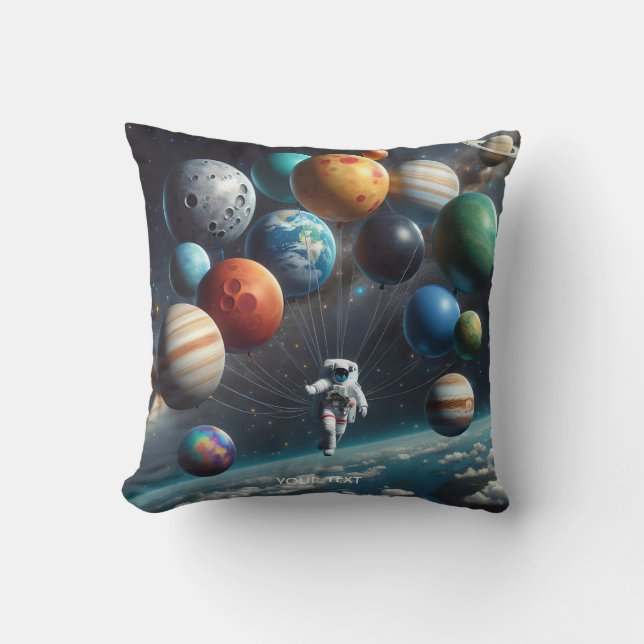 Fantasy Niedlich Planets Space Astronaut Kissen (Vorderseite)