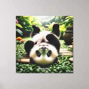 Fantasy Niedlich Playful Panda Baby Leinwanddruck